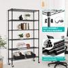 BLKMTY 6-Tier Wire Shelving Unit, Adjustable Storage Shelves, Heavy Duty Storage Rack with Wheels, Metal Wire Shelf for Garage Basement Steel Racks, 2100lbs Capacity, 48"x18"x82", Black view 3