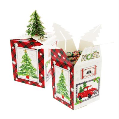 Gia's Kitchen Christmas Treat Gift Containers, 20 Pack - 3D Christmas Gift Boxes to Hold Delicious Holiday Treats - Perfect Cookie Holders for Gift Giving, Party Favor Bags - Festive Farm