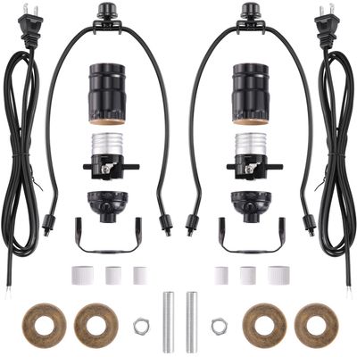 Canomo 2 Sets Black Lamp Wiring Kit Includes All Adapters and Side Hole Lamp Socket Allow You to Make a Unique Bottle Lamps