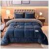 BDMFJY Super Warm Lamb Wool Queen Size Quilt Winter Blanket Double-Sided Velvet Quilt Thickened Warm Autumn Spring Plush Comforter Core, Plain Blanket,C,110x150cm(1kg) view 1