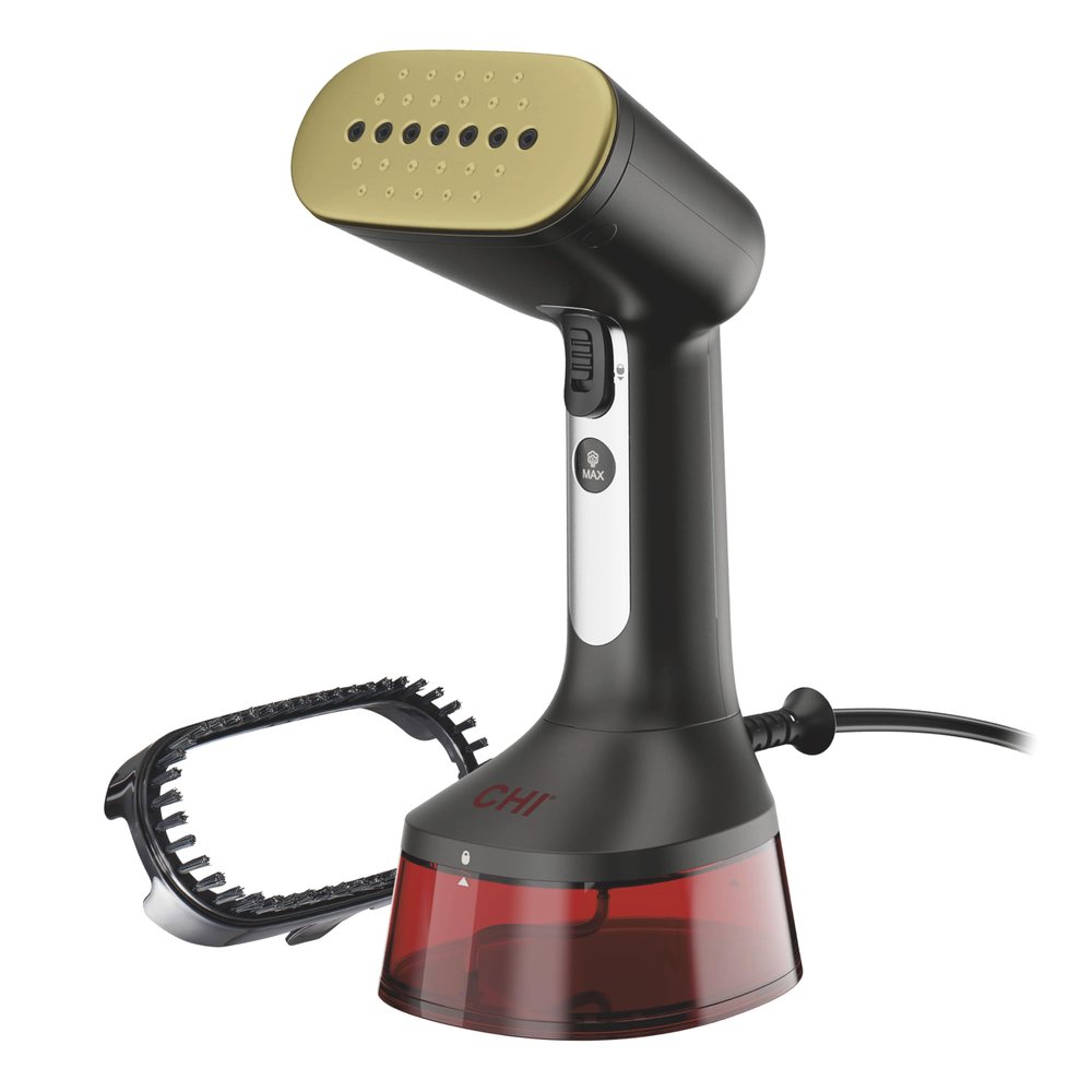 CHI Handheld Garment Steamer for Clothes, Fabric Brush, Large 300 ml Water Tank, 2 Steam Modes, Ergonomic Handle, Portable Steamer for Clothes, 10 Cord, (11590)
