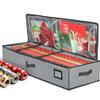 HOLDN STORAGE Premium Wrapping Paper Storage Container - Durable 600D Tear-Proof, Fits 27 Rolls Gift Wrap, Extra Pockets for Ribbons & Bows, Underbed Storage - Ideal for Holiday Christmas, Gray view 1