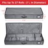 HOLDN STORAGE Premium Wrapping Paper Storage Container - Durable 600D Tear-Proof, Fits 27 Rolls Gift Wrap, Extra Pockets for Ribbons & Bows, Underbed Storage - Ideal for Holiday Christmas, Gray view 3