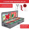 HOLDN STORAGE Premium Wrapping Paper Storage Container - Durable 600D Tear-Proof, Fits 27 Rolls Gift Wrap, Extra Pockets for Ribbons & Bows, Underbed Storage - Ideal for Holiday Christmas, Gray view 4