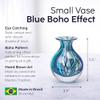 Ca D Oro Small Glass Vase Boho with Blue/Green Canes Hand Blown Murano-Style Art Glass - Model N 3 view 2