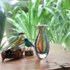 Ca D Oro Small Glass Vase Boho with Colored Canes Hand Blown Murano-Style Art Glass - Model N 2 view 3