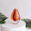 Ca D Oro Drop Glass Vase Boho with Red/Yellow Canes Hand Blown Murano-Style Art Glass - Model Low view 3