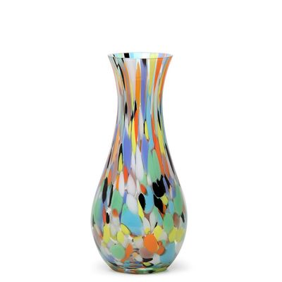 Ca D Oro Colored Glass Vase Confetti Effect Hand Blown Murano-Style Art Glass for Flower, Room Decoration and Centerpiece - Model N 83