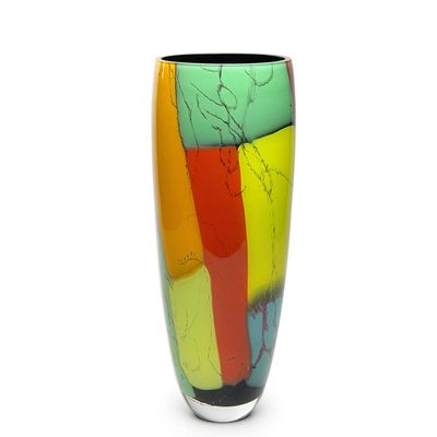 Ca D Oro Glass Vase Colored Splinters Hand Blown Murano-Style Art Glass - Model 333 MS