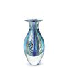 Ca D Oro Small Glass Vase Boho with Blue/Green Canes Hand Blown Murano-Style Art Glass - Model N 2 view 1
