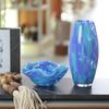 Ca D Oro Glass Vase Blue Confetti Hand Blown Murano-Style Art Glass for Flower and Decor - Model Oliva G view 2