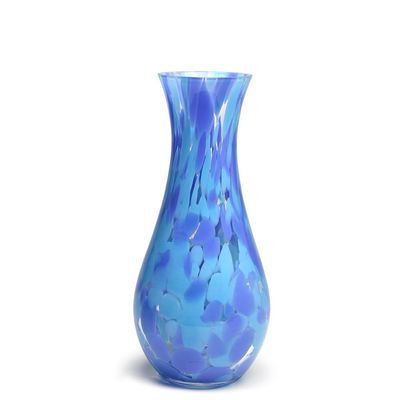 Ca D Oro Glass Vase Blue Confetti Effect Hand Blown Murano-Style Art Glass for Flower, Room Decoration and Centerpiece - Model N 83