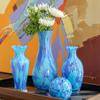 Ca D Oro Glass Vase Blue Confetti Effect Hand Blown Murano-Style Art Glass for Flower, Room Decoration and Centerpiece - Model N 83 view 3