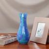 Ca D Oro Glass Vase Blue Confetti Effect Hand Blown Murano-Style Art Glass for Flower, Room Decoration and Centerpiece - Model N 83 view 4