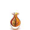 Ca D Oro Small Glass Vase Boho with Red/Yellow Canes Hand Blown Murano-Style Art Glass - Model N 3 view 1