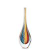 Ca D Oro Small Drop Glass Vase Boho with Colored Canes Hand Blown Murano-Style Art Glass - Model Tall view 1