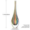 Ca D Oro Small Drop Glass Vase Boho with Colored Canes Hand Blown Murano-Style Art Glass - Model Tall view 2