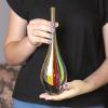 Ca D Oro Small Drop Glass Vase Boho with Colored Canes Hand Blown Murano-Style Art Glass - Model Tall view 4