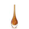 Ca D Oro Small Drop Glass Vase Boho with Red/Yellow Canes Hand Blown Murano-Style Art Glass - Model Tall view 1