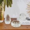 Ca D Oro Set of 3 Small Glass Paperweights with Bubbles Hand Blown Murano-Style Art Glass - Models Flat/Ball/Egg view 3