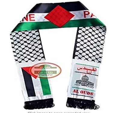 Islamic Gifts 123 Palestine Flag Scarf [ 12 PACK ] Palestine KEFFIYEH Arab Scarf Shemagh Arafat  AL-AQSA Palestine Party Men's Scarf Al Quds Palestine Wedding Favor (AL QUDS print)
