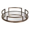 Kate and Laurel Gohana Modern Mirrored Tray; 16 Inch Diameter; Bronze; Decorative Round Mirror Tray for Storage and Display view 1