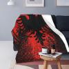Albanian Flag and Bald Eagle Fleece Throw Blanket Soft Blanket and Throw, Warm Cozy Blanket for Couch Bed Sofa view 1