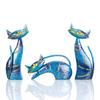 Aayla Cat Statues  Set of 3 Small Blue Aqua Cats Figurine Adorable Kitty Gift for Cat Lovers, Home Kitchen Decoration (8.5" H Blue) view 1
