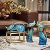 Aayla Cat Statues  Set of 3 Small Blue Aqua Cats Figurine Adorable Kitty Gift for Cat Lovers, Home Kitchen Decoration (8.5" H Blue) view 2