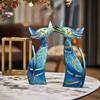 Aayla Cat Statues  Set of 3 Small Blue Aqua Cats Figurine Adorable Kitty Gift for Cat Lovers, Home Kitchen Decoration (8.5" H Blue) view 3