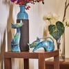 Aayla Cat Statues  Set of 3 Small Blue Aqua Cats Figurine Adorable Kitty Gift for Cat Lovers, Home Kitchen Decoration (8.5" H Blue) view 4