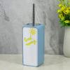 YHHRESINKING Resin Toilet Brush and Holder. Lovely Good Morning with SunshineDesigning. Toilet Bowl Cleaning Brush and Holder Set for Bathroom Storage and Organization (Blue) view 2