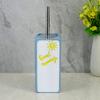 YHHRESINKING Resin Toilet Brush and Holder. Lovely Good Morning with SunshineDesigning. Toilet Bowl Cleaning Brush and Holder Set for Bathroom Storage and Organization (Blue) view 3