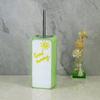 YHHRESINKING Resin Toilet Brush and Holder. Lovely Good Morning with SunshineDesigning. Toilet Bowl Cleaning Brush and Holder Set for Bathroom Storage and Organization (Green) view 3