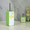 YHHRESINKING Resin Toilet Brush and Holder. Lovely Good Morning with SunshineDesigning. Toilet Bowl Cleaning Brush and Holder Set for Bathroom Storage and Organization (Green) view 4