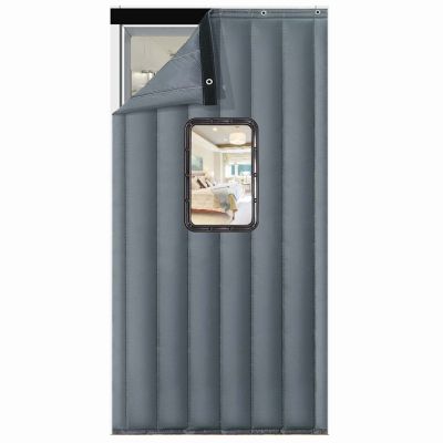 BAILR Thermal Insulated Door Curtain 5583inch, Winter Household Windproof Air Conditioner Partition Screen Door, Door Screen with Heavy Duty Easy Install, for Air Conditioner Heater Room/Kitchen