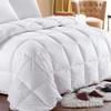 9.8 Newton Super Sale 1000-TC Down White Striped Comforter- 1-Piece All-Season Duvet Insert,500 GSM Micro Fill All Side Corner Tie 100% Egyptian Cotton (Grand King Size (106" x 106"), White Striped) view 4