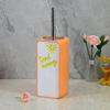 YHHRESINKING Resin Toilet Brush and Holder. Lovely Good Morning with SunshineDesigning. Toilet Bowl Cleaning Brush and Holder Set for Bathroom Storage and Organization (Orange) view 2