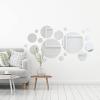 Shappy 32 Pcs Acrylic Mirror Wall Stickers Removable, Silver, Medium Size view 1