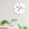 ArogGeld Elephant Pink Grey Gray Wall Clock Baby Girl Nursery Wood 10 Inch Silent Non-Ticking Wooden Clocks Battery Operated Living Room Bedroom Kitchen Farmhouse Decor Christmas Birthday Gift view 3