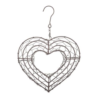 HANABASS Hanging Plant Pot Heart Wire Wreath Frame Heart Shape Wreath Form Shaped Succulent Wall Hanging Planter Flower Pot for Wedding Valentines Day Party Decor Supplies Wall Plant Holder