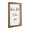 Alioyoit Wood Sign Wall Hanging Home Decor Dear Bed I Love You with Frame Wooden Plaque for Living Room Kitchen Batheroom Bedroom 8x12inch view 2