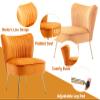 CIMOTA Velvet Accent Chairs Set of 2 Modern Armless Slipper Wingback Single Sofa Side Comfy Corner Chair with Golden Legs for Living Room Bedroom, Orange view 3