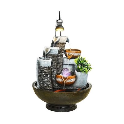 YKHB Tabletop Fountain Tabletop Fountains Indoor Desktop Fountain Decoration Retro Resin Fountain Suitable for Office Bedroom Desk Decoration Best Gift (Color : B)