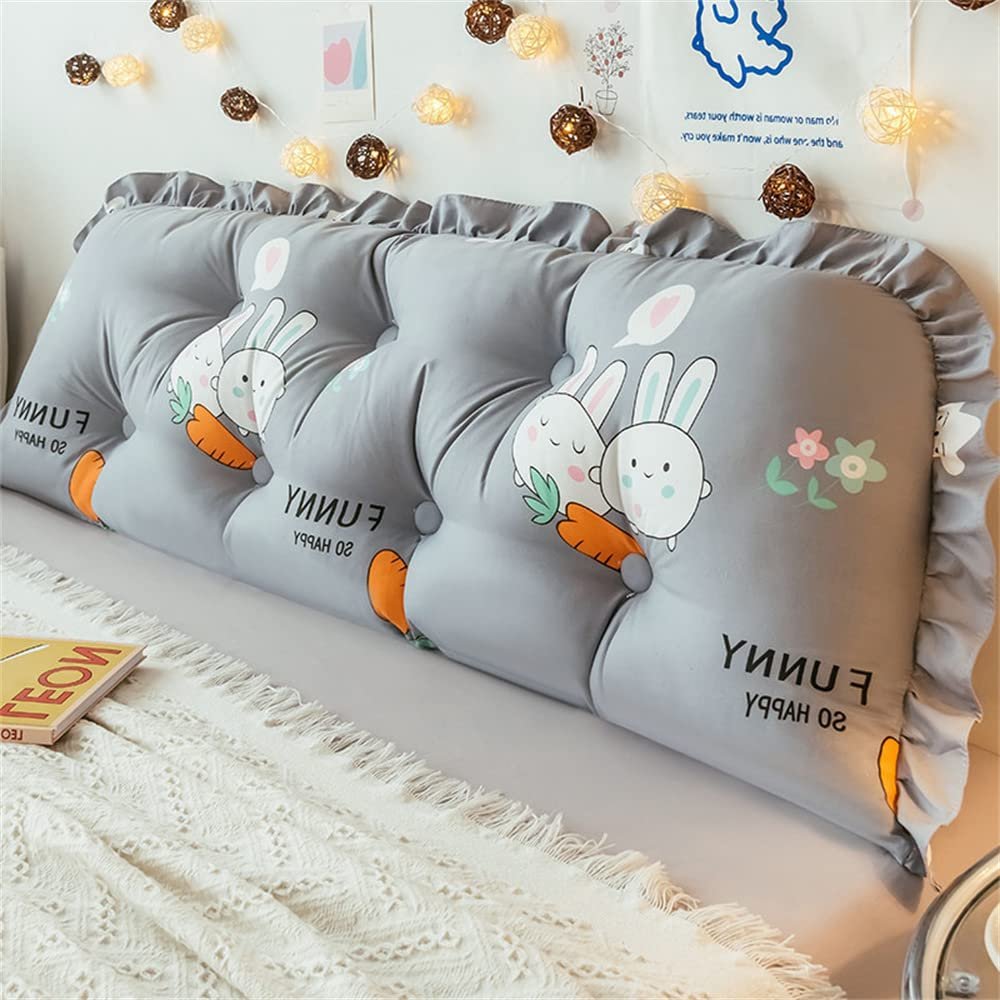 ZZYK King Headboard Cushions Soft Wedge Reading Body Pillow High Elasticity PP Cotton Filled Bolster Large Back Backrest Pillow with Removable Cover,A,79"/200cm