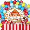 Tatuo 53 Pcs Circus Carnival Party Decoration Including 50 Circus Confetti Balloons 1 Welcome to the Carnival Banner 2 White Striped Tablecloths for Kids Boys Girls Birthday Decorations Supplies view 1