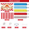 Tatuo 53 Pcs Circus Carnival Party Decoration Including 50 Circus Confetti Balloons 1 Welcome to the Carnival Banner 2 White Striped Tablecloths for Kids Boys Girls Birthday Decorations Supplies view 2