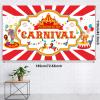 Tatuo 53 Pcs Circus Carnival Party Decoration Including 50 Circus Confetti Balloons 1 Welcome to the Carnival Banner 2 White Striped Tablecloths for Kids Boys Girls Birthday Decorations Supplies view 4