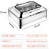 IELSH Stainless Steel Chafing Dishes Electric Food Warmer for Buffet, 9L Rectangular Chafer Chafing Dish with Glass Visible Lid for Buffets, Banquets, House Parties, 110V view 3