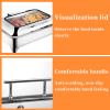 IELSH Stainless Steel Chafing Dishes Electric Food Warmer for Buffet, 9L Rectangular Chafer Chafing Dish with Glass Visible Lid for Buffets, Banquets, House Parties, 110V view 4